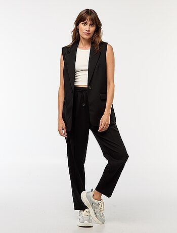 Pantalone tipo jogger tinta unita