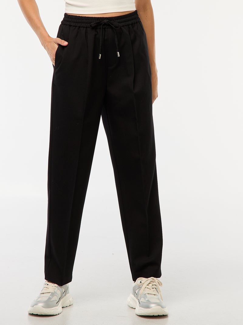 Pantalone tipo jogger tinta unita Nero - Kiabi