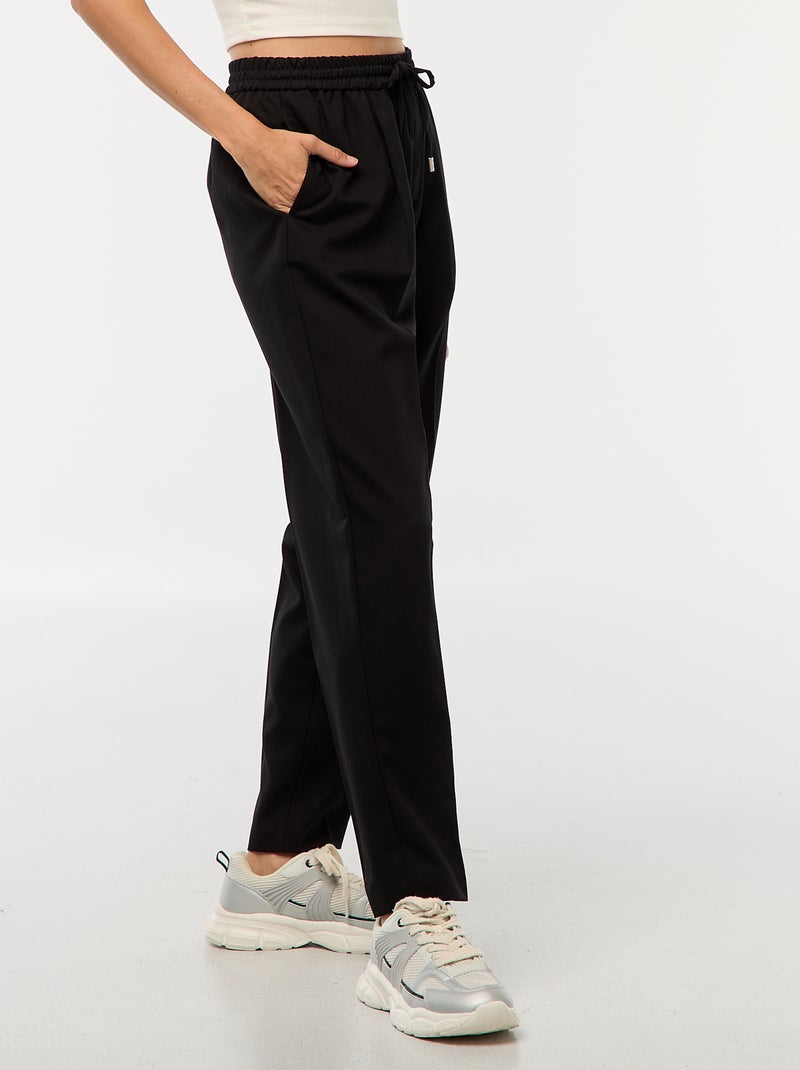 Pantalone tipo jogger tinta unita Nero - Kiabi