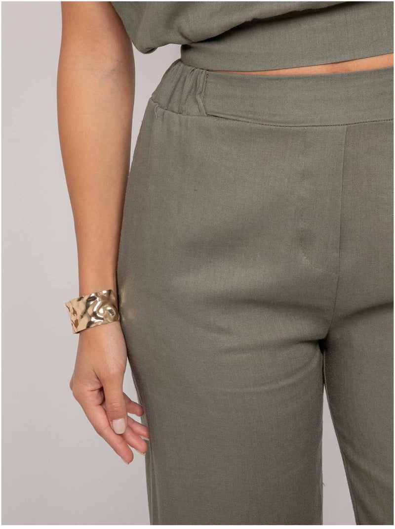 Pantalone vestibilità dritta ECASA Cachi - Kiabi