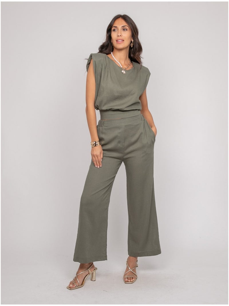 Pantalone vestibilità dritta ECASA Cachi - Kiabi