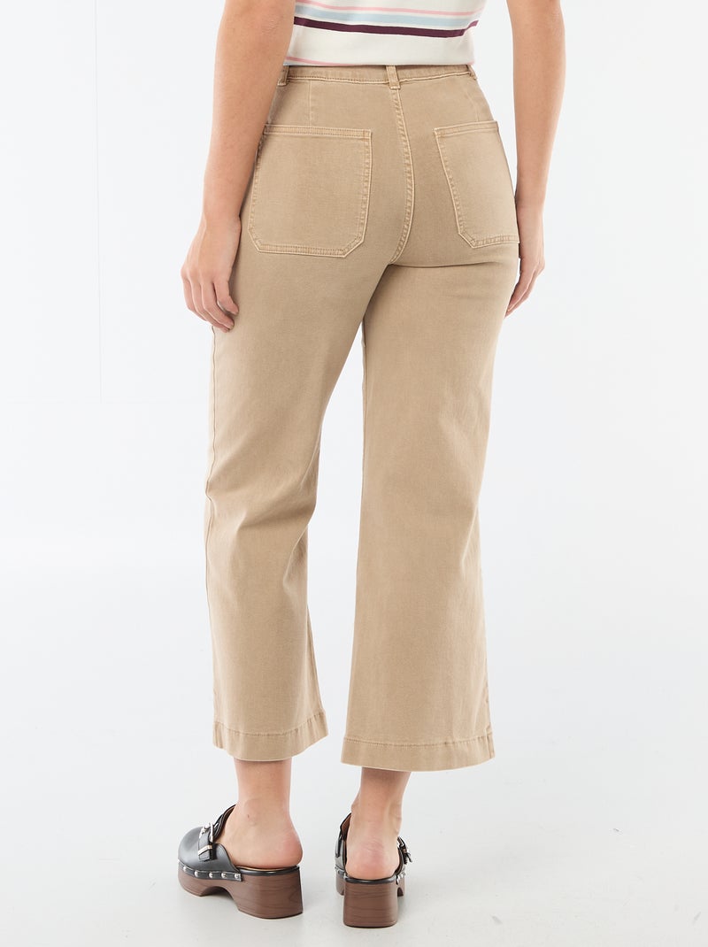 Pantalone wide leg colorato Beige - Kiabi