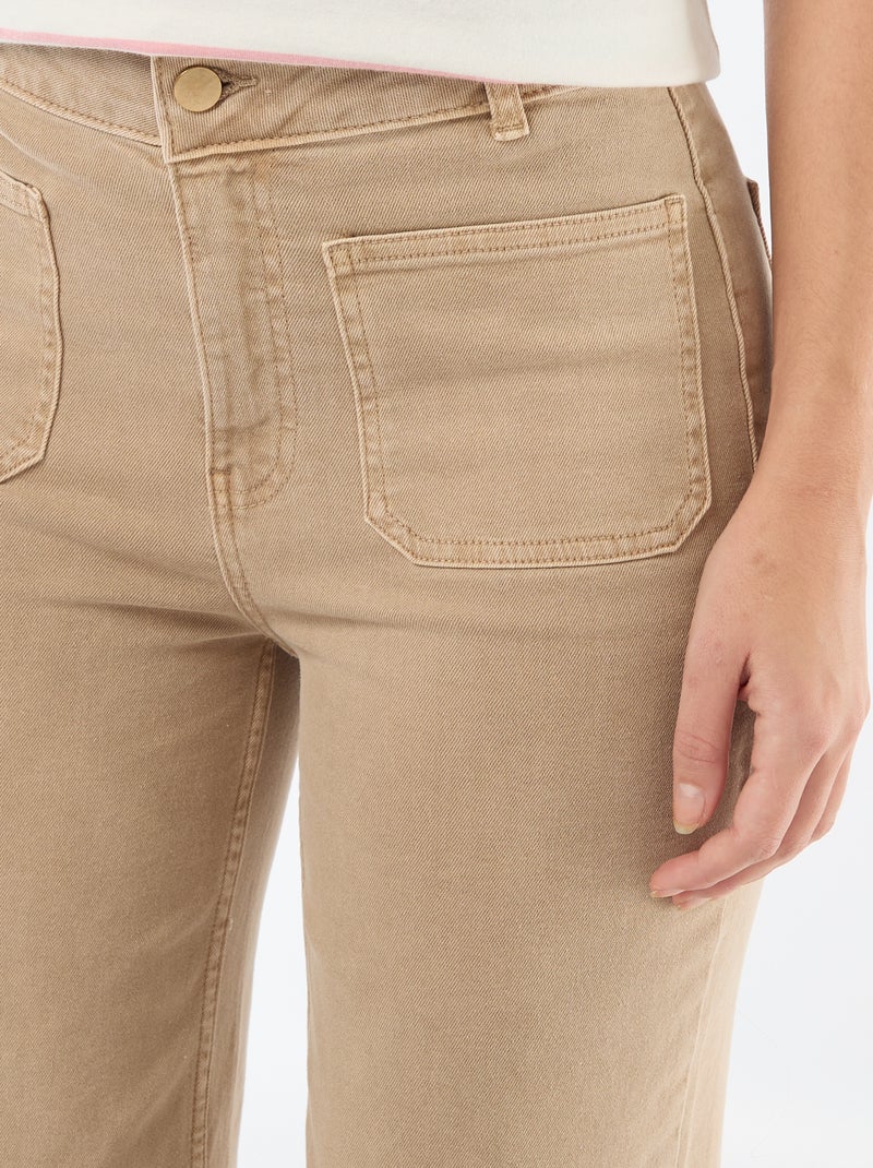 Pantalone wide leg colorato Beige - Kiabi