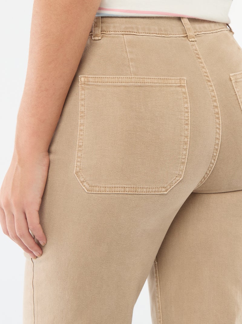 Pantalone wide leg colorato Beige - Kiabi