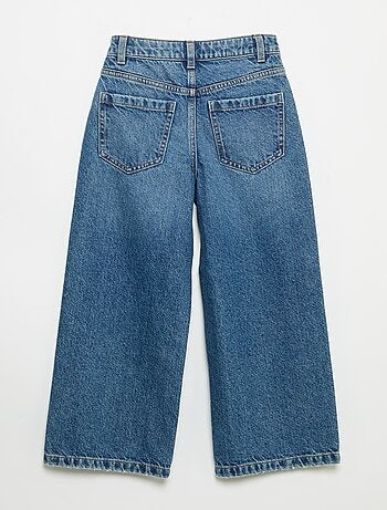 Pantalone wide leg con ricami a cuore