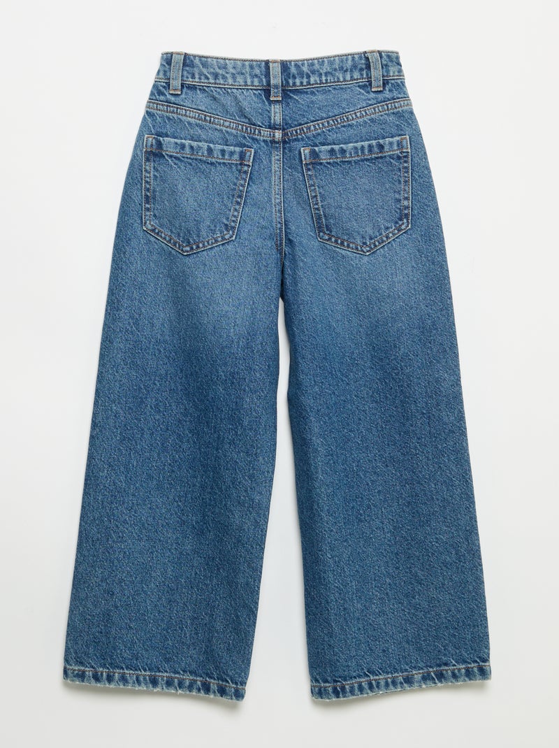 Pantalone wide leg con ricami a cuore Blu - Kiabi