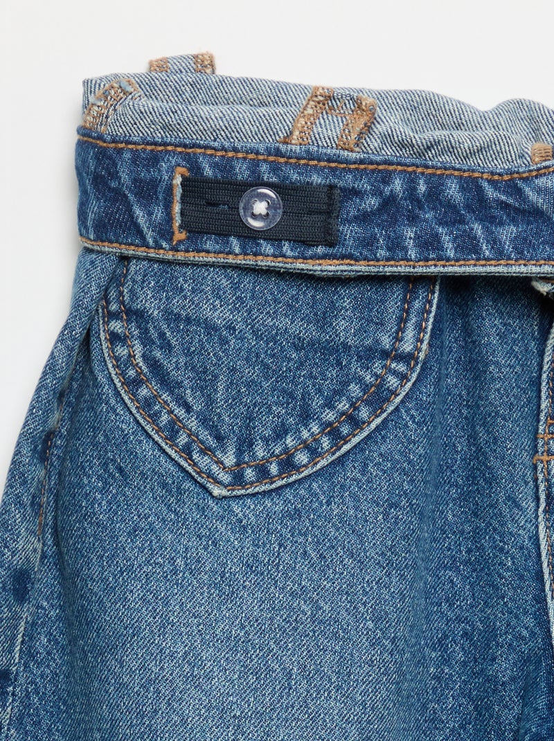 Pantalone wide leg con ricami a cuore Blu - Kiabi