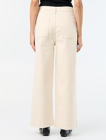 Pantalone wide leg con tasche intrecciate