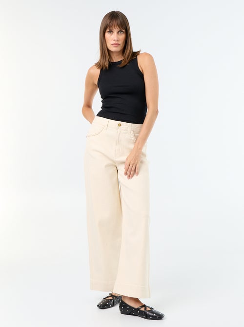 Pantalone wide leg con tasche intrecciate - Kiabi