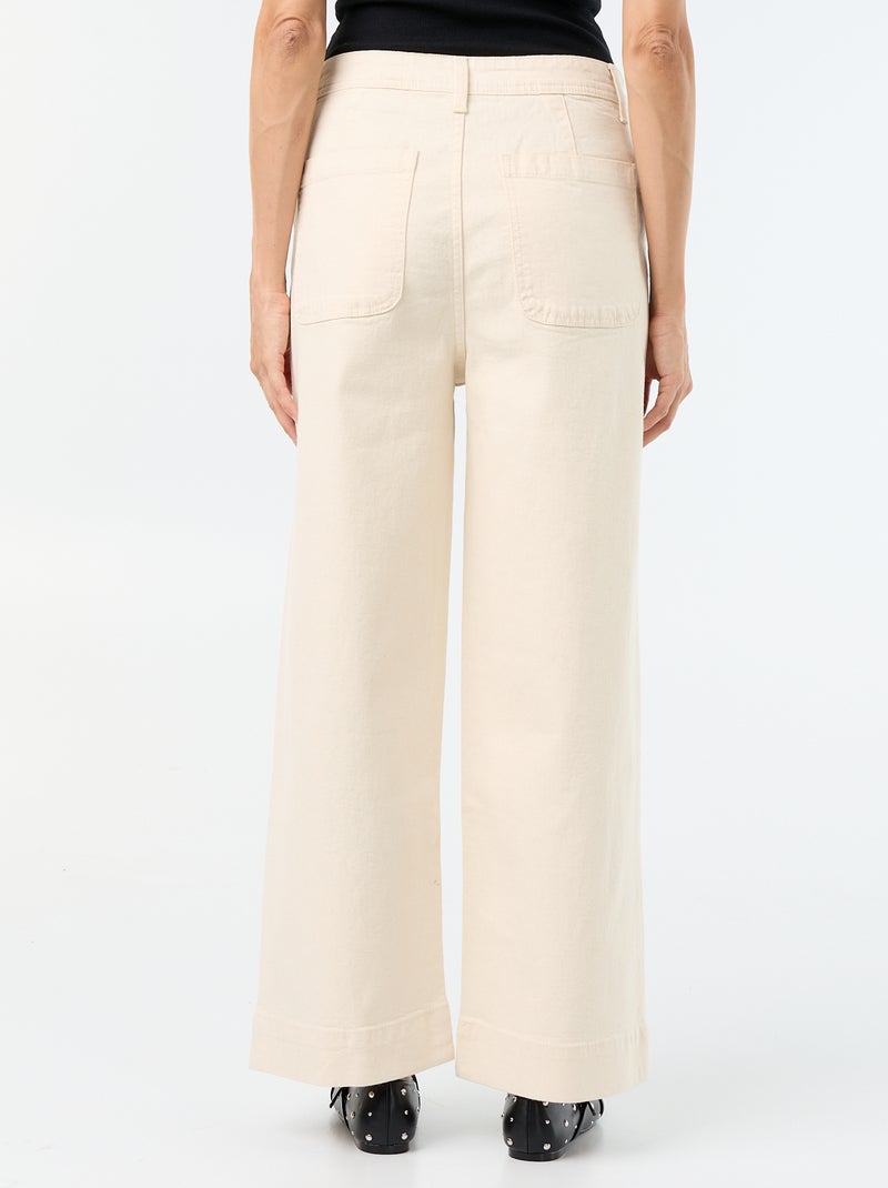 Pantalone wide leg con tasche intrecciate Bianco - Kiabi