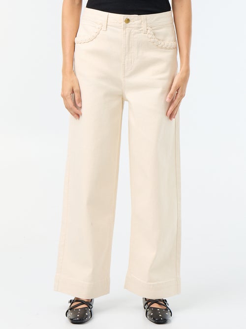 Pantalone wide leg con tasche intrecciate - Kiabi