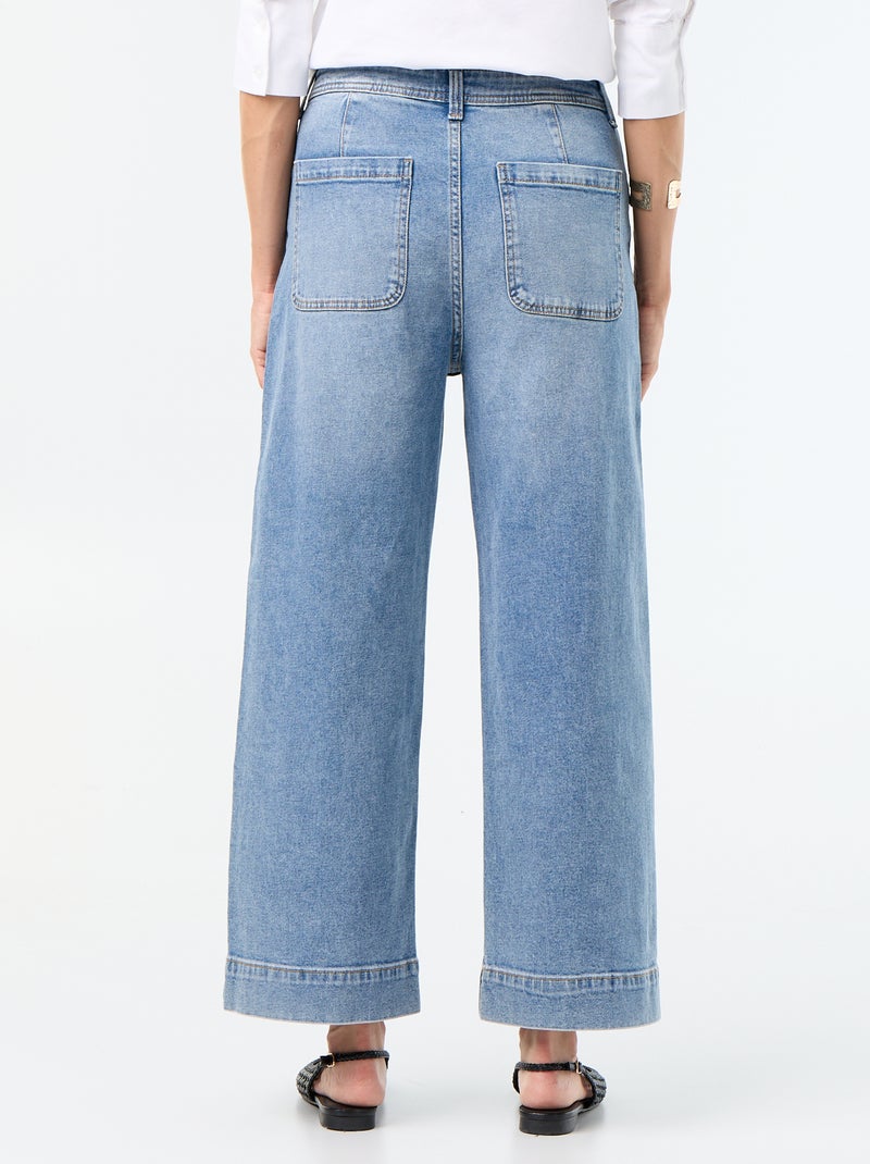 Pantalone wide leg con tasche intrecciate Blu - Kiabi