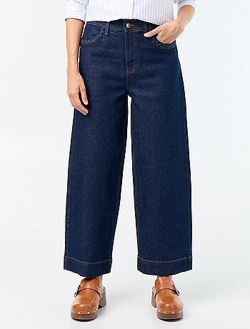 Pantalone wide leg con tasche intrecciate