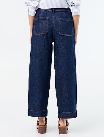 Pantalone wide leg con tasche intrecciate