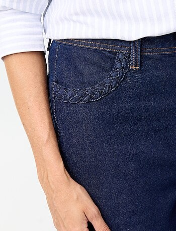 Pantalone wide leg con tasche intrecciate