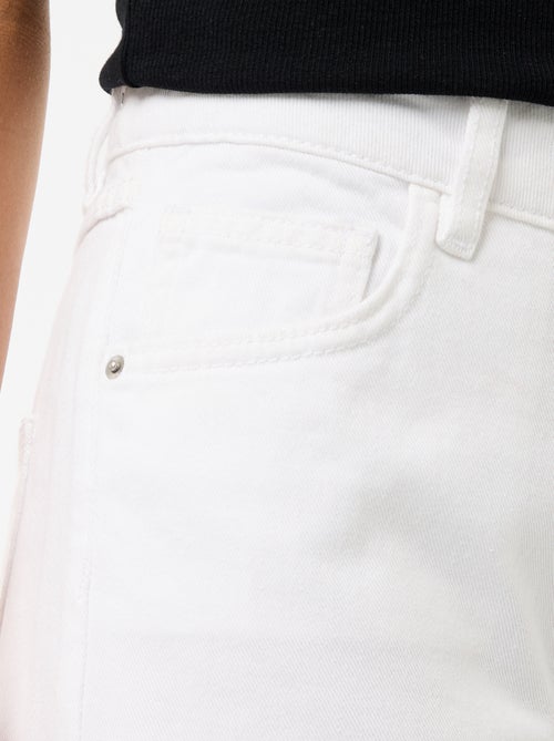 Pantalone wide leg effetto destroy a vita bassa - Kiabi