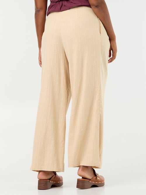 Pantalone wide leg in misto lino - Kiabi Pantalone wide leg in misto lino - Kiabi