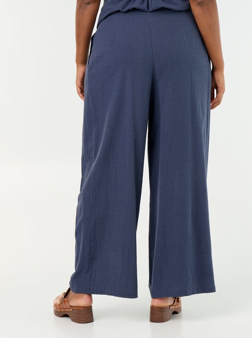 Pantalone wide leg in misto lino - Kiabi Pantalone wide leg in misto lino - Kiabi