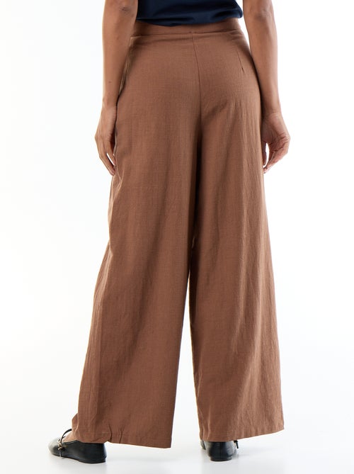 Pantalone wide leg in misto lino - Kiabi