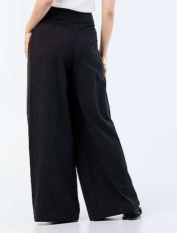 Pantalone wide leg in misto lino