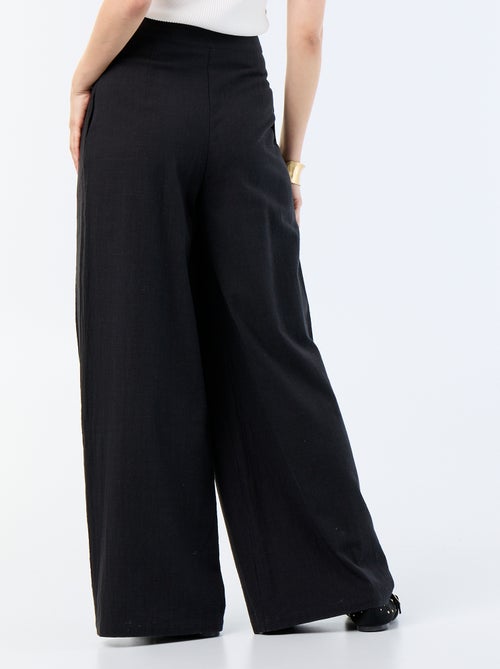 Pantalone wide leg in misto lino - Kiabi