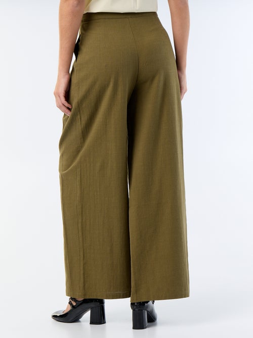 Pantalone wide leg in misto lino - Kiabi