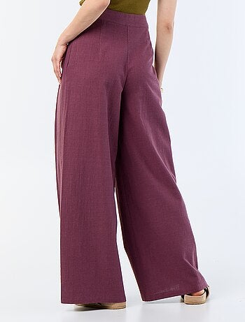 Pantalone wide leg in misto lino