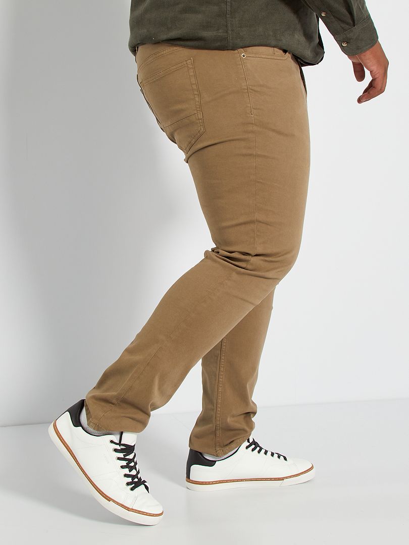 Pantaloni 5 tasche fitted L34 grigio beige - Kiabi