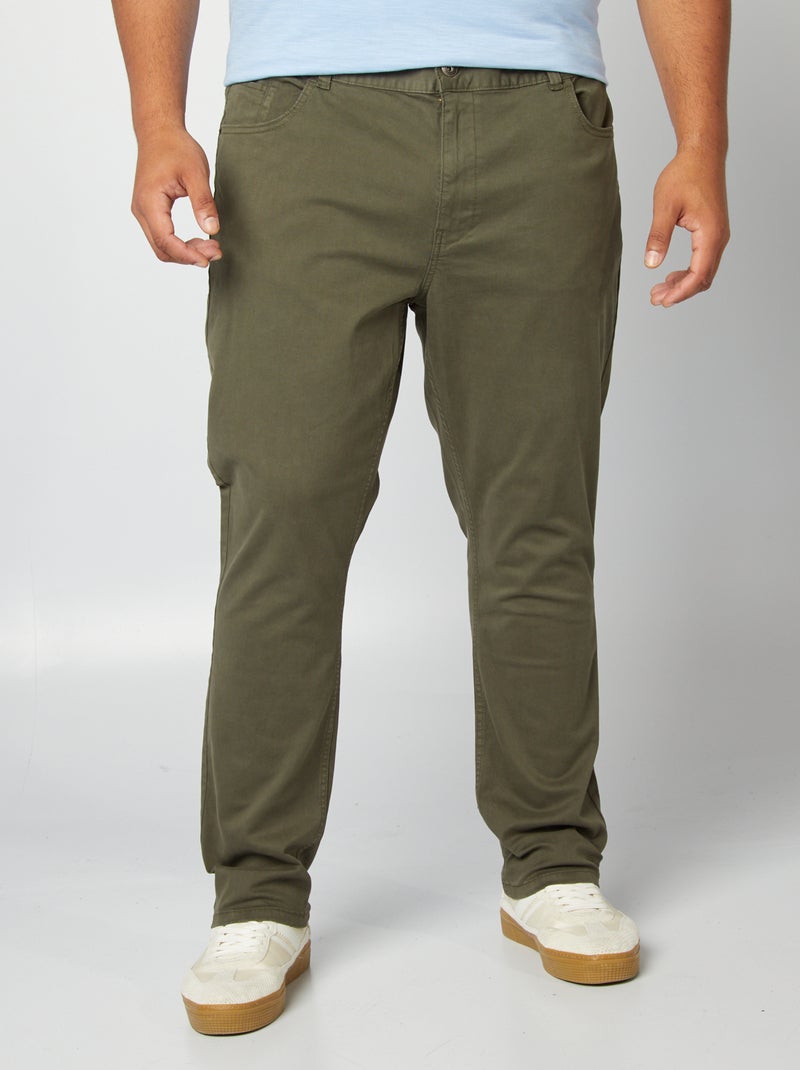 Pantaloni tasche fitted L34 KAKI Taglie forti Uomo