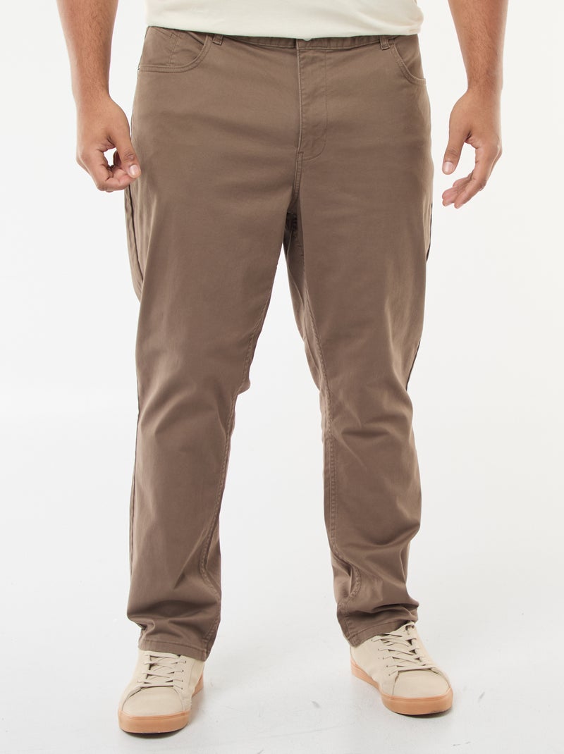 Pantaloni 5 tasche fitted L34 Marrone - Kiabi