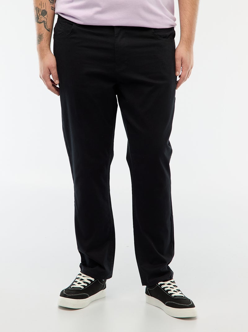 Pantaloni tasche fitted L34 nero Taglie forti Uomo