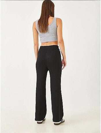 Pantaloni a coste a gamba larga con cintura lucci