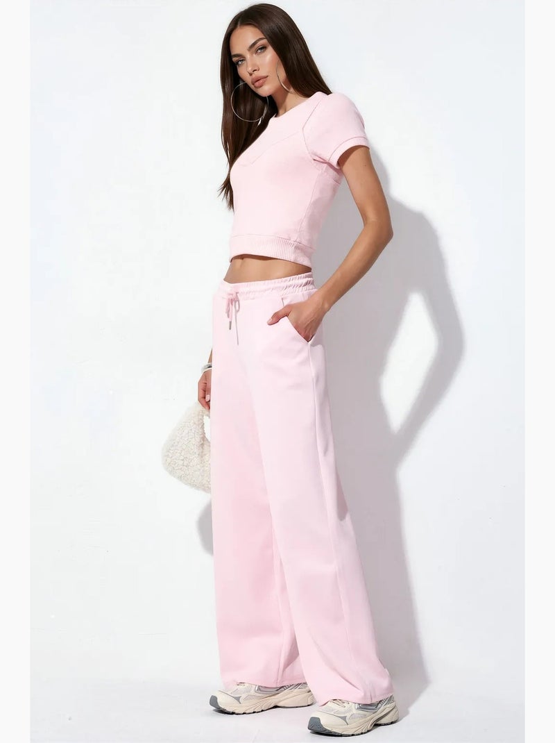 Pantaloni a costine con coulisse in vita busem Rosa confetto - Kiabi