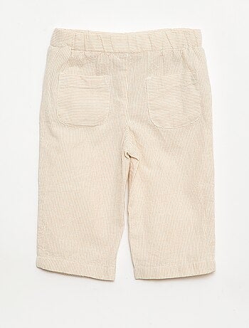 Pantalone in maglia a costine con vita elasticizzata