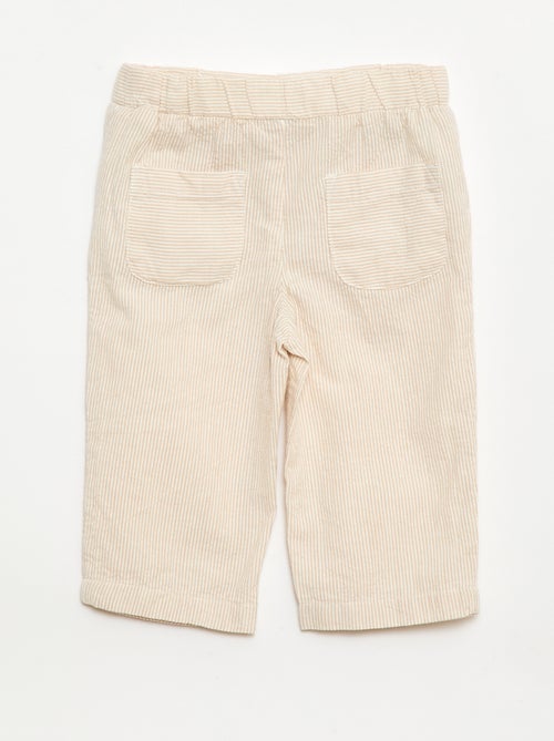 Pantaloni a costine con vita elasticizzata - Kiabi