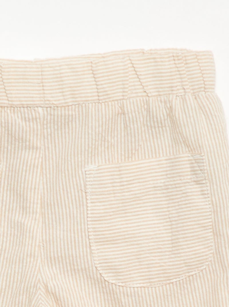 Pantaloni a costine con vita elasticizzata Beige - Kiabi