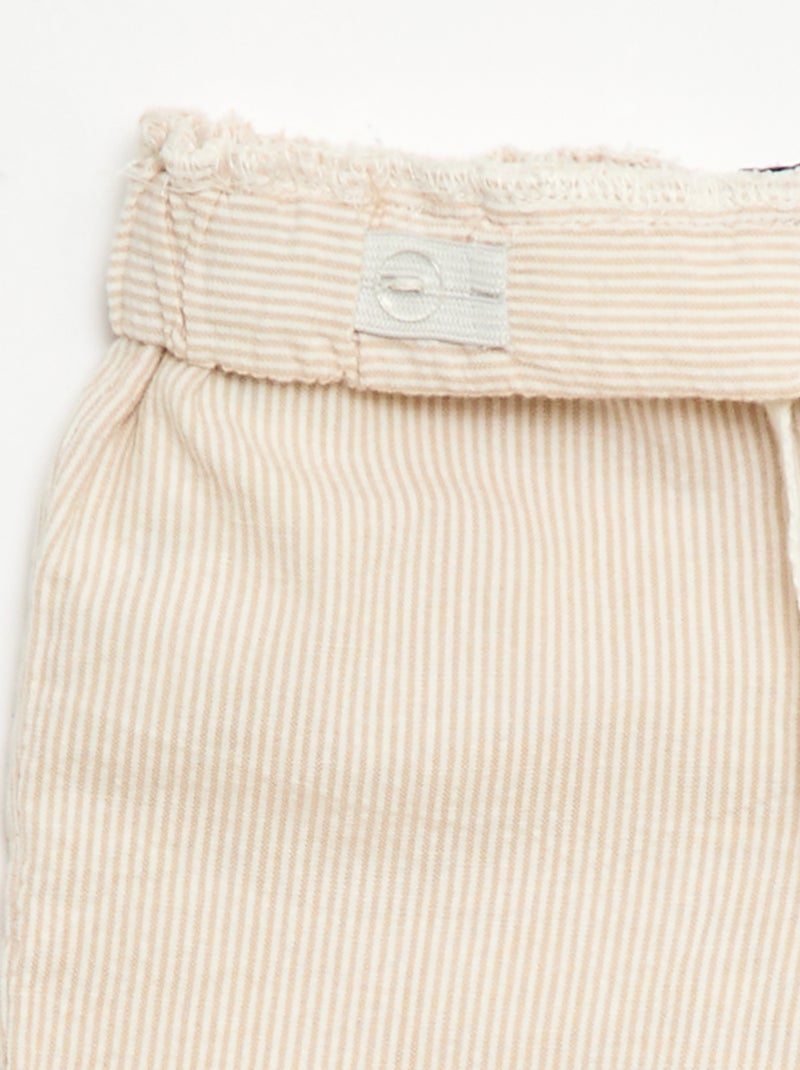Pantaloni a costine con vita elasticizzata Beige - Kiabi