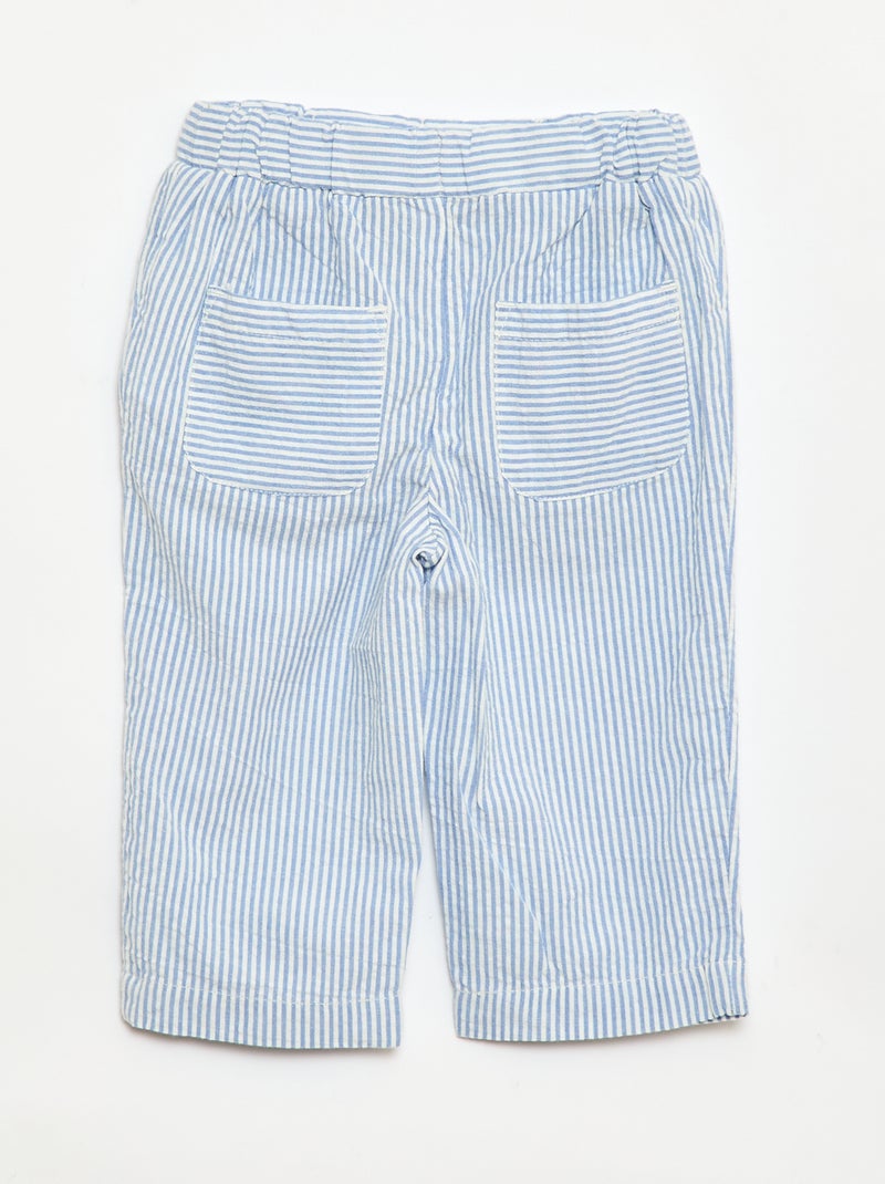 Pantaloni a costine con vita elasticizzata Blu - Kiabi