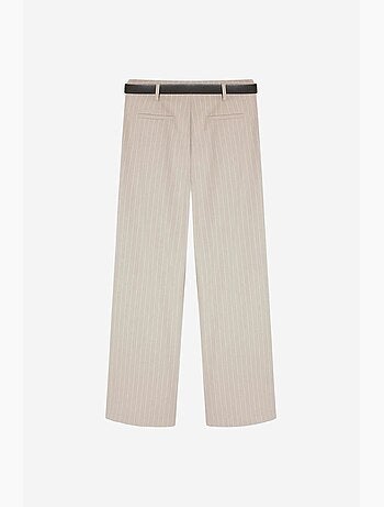 Pantaloni a gamba ampia a righe con pieghe dilvin