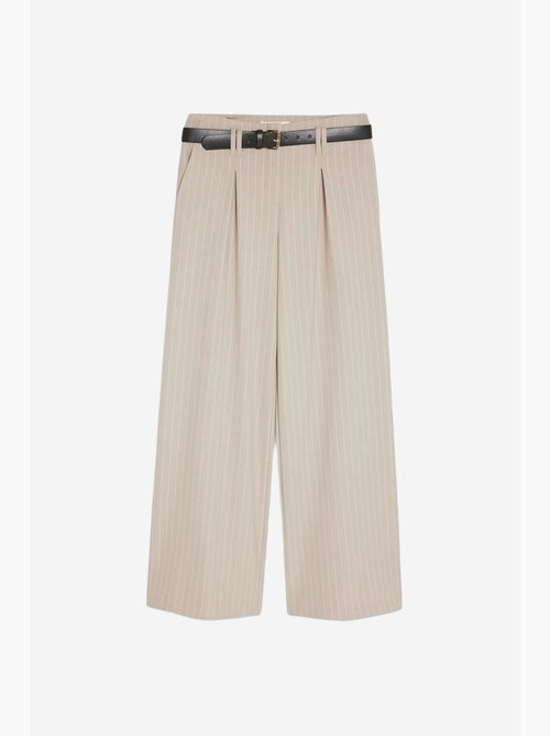 Pantaloni a gamba ampia a righe con pieghe dilvin - Kiabi Pantaloni a gamba ampia a righe con pieghe dilvin - Kiabi