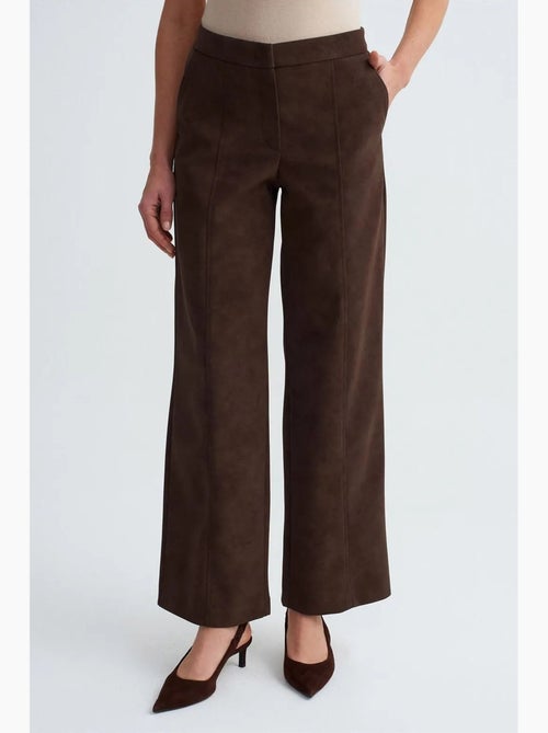 Pantaloni a gamba ampia a vita alta in finto suede dilvin - Kiabi Pantaloni a gamba ampia a vita alta in finto suede dilvin - Kiabi