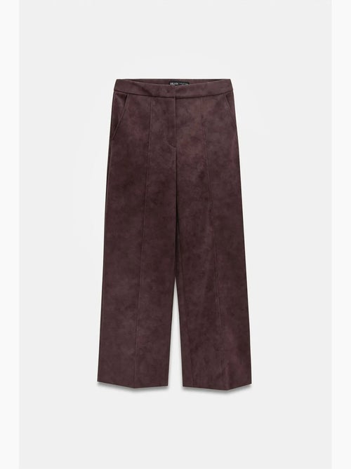 Pantaloni a gamba ampia a vita alta in finto suede dilvin - Kiabi Pantaloni a gamba ampia a vita alta in finto suede dilvin - Kiabi