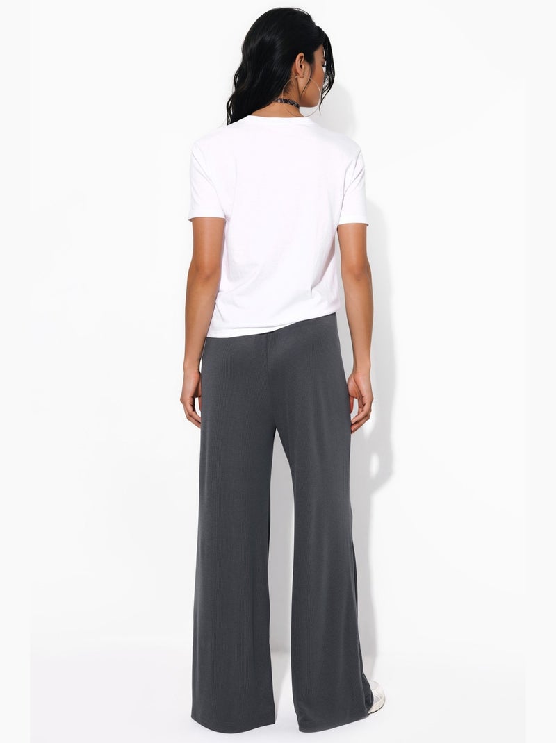 Pantaloni a gamba ampia con coulisse busem Grigio nero - Kiabi