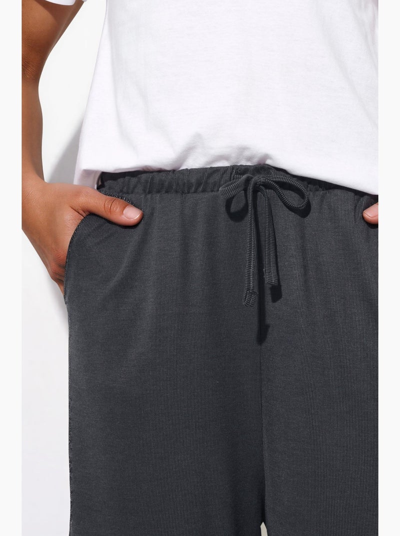 Pantaloni a gamba ampia con coulisse busem Grigio nero - Kiabi