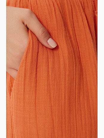 Pantaloni a gamba ampia con coulisse in vita e dettaglio con bordino istanbul