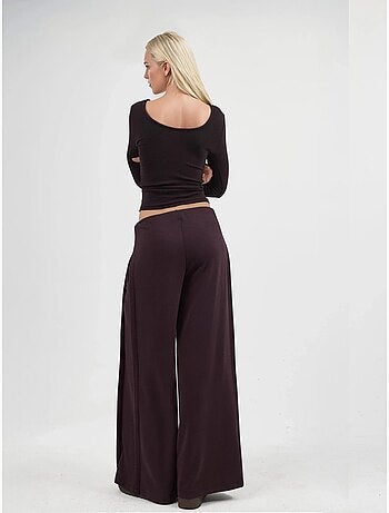 Pantaloni a gamba ampia con pieghe busem