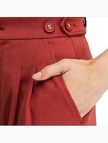 Pantaloni a gamba ampia con pieghe da donna donna aker-w cherry