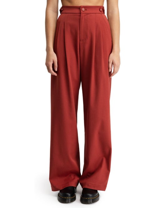 Pantaloni a gamba ampia con pieghe da donna donna aker-w cherry - Kiabi Pantaloni a gamba ampia con pieghe da donna donna aker-w cherry - Kiabi