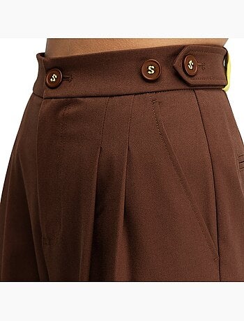Pantaloni a gamba ampia con pieghe da donna donna aker-w