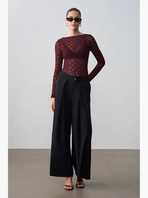 Pantaloni a gamba ampia con pieghe dilvin - Kiabi